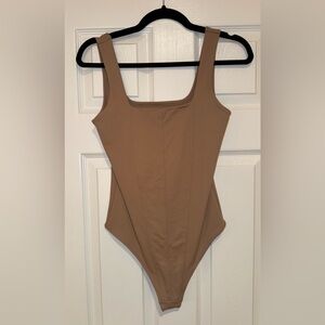 A&F Double-Layered Seamless Fabric Corset Bodysuit, chocolate brown, size small